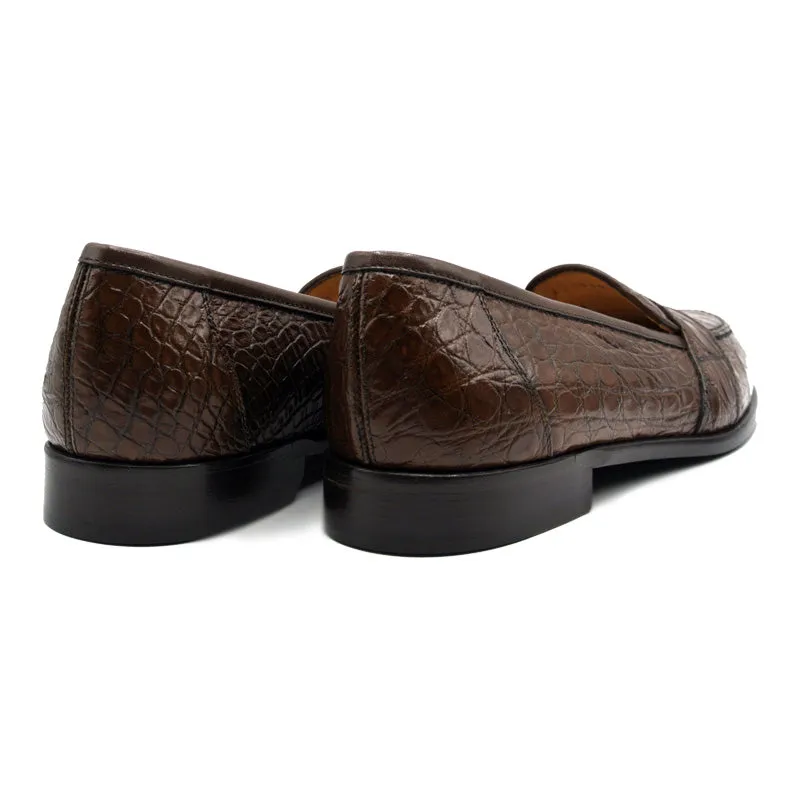 11-119-CGN TUSCANY Crocodile Penny Loafer, Cognac