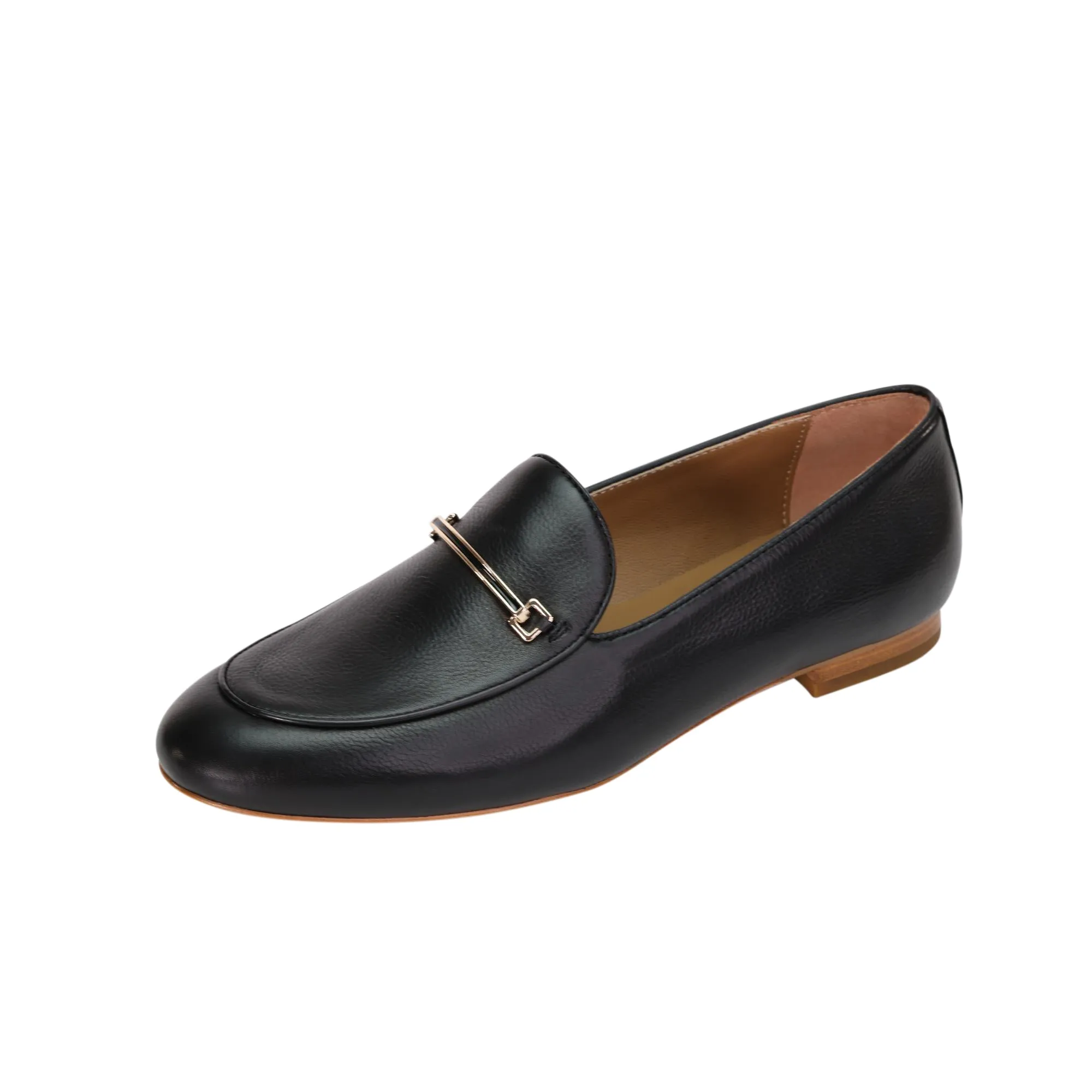 AiciBerllucci Black Leather upper  and Sheepskin lining- Prime-Women's Leather Loafer- Sleek Loafers Slip on Shoes-Casual Flat Shoes