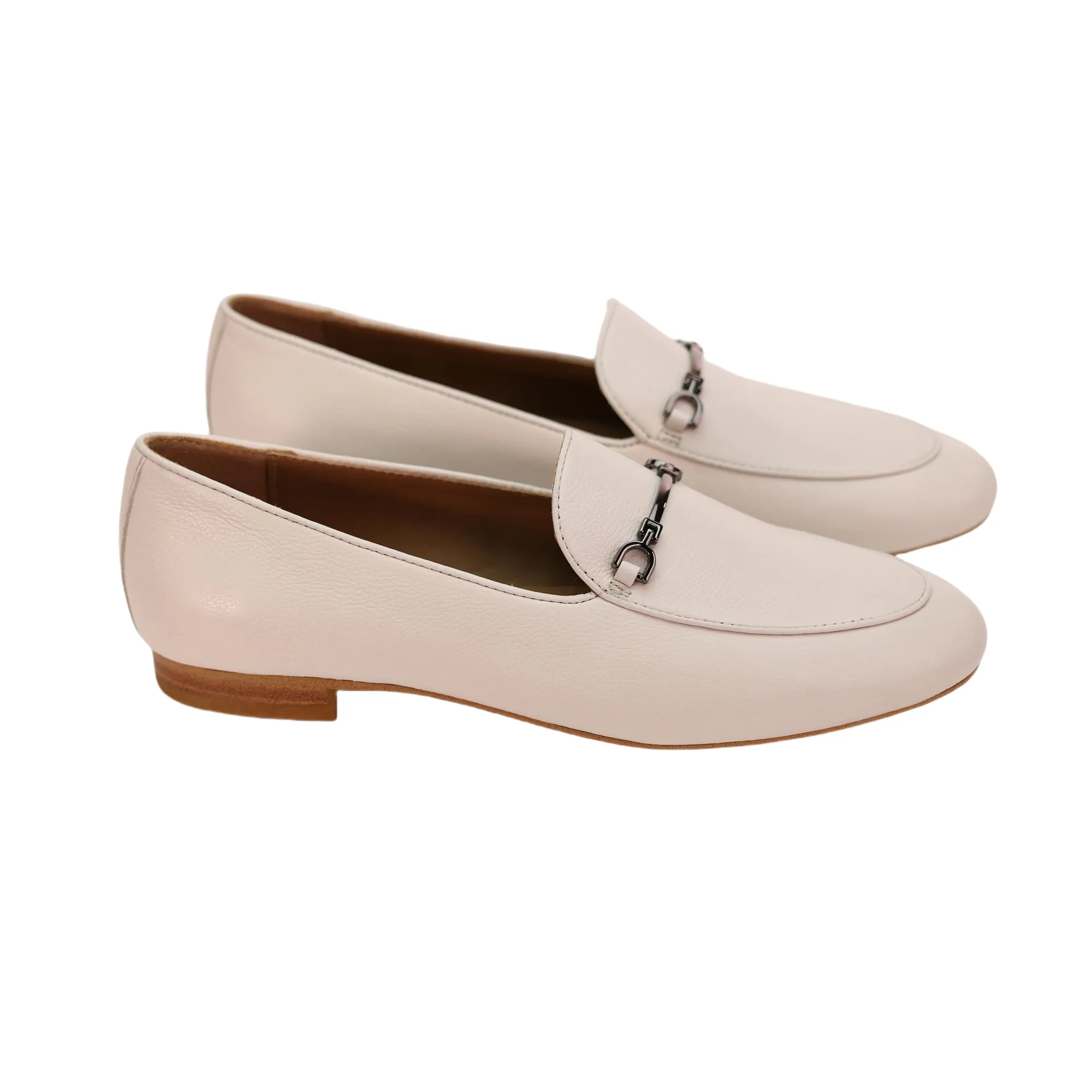 AiciBerllucci   off-white Leather & Sheepskin lining- Prime-Women's Leather Loafer- Sleek Loafers Slip on Shoes-Casual Flat Shoes