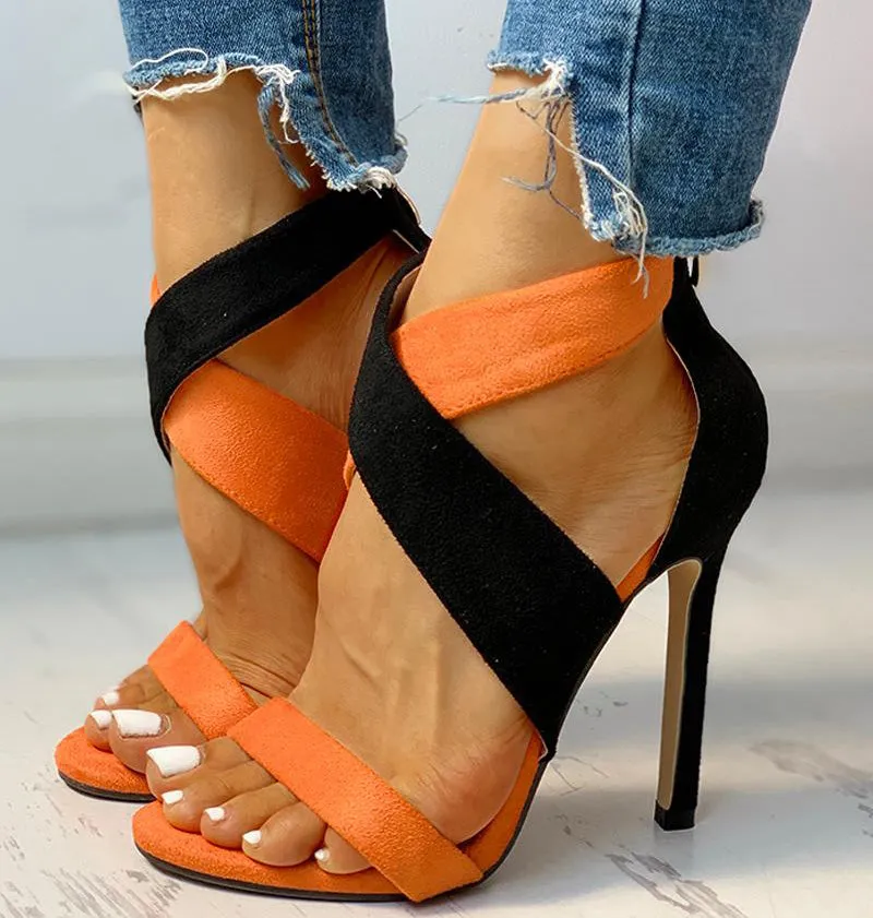 Aimee Color Block Open Toe Sandals