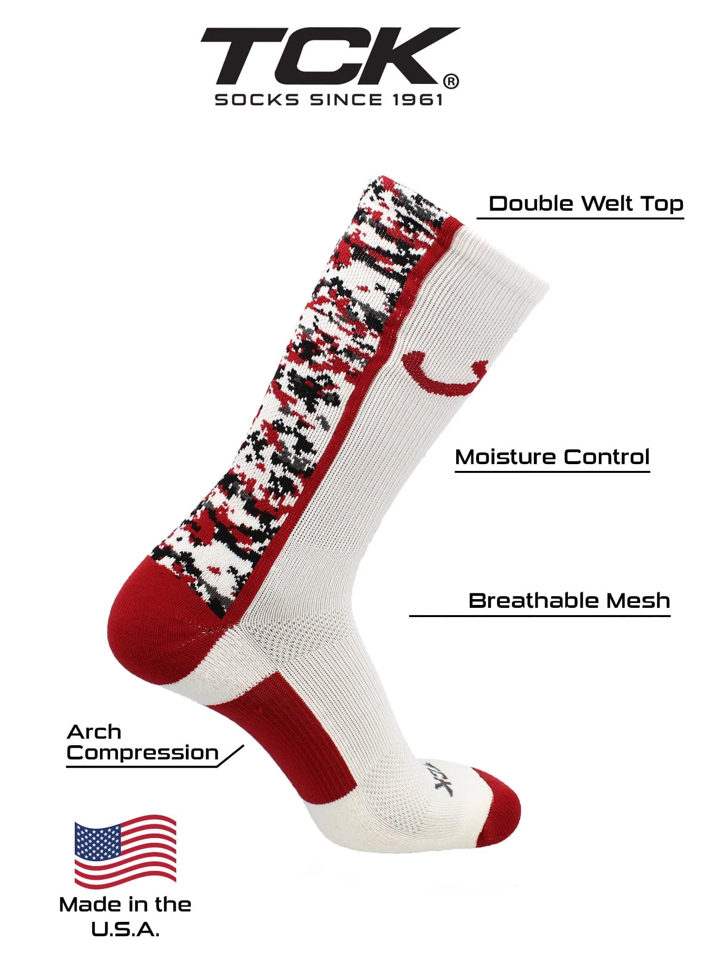 Alabama Crimson Tide Socks Digital Camo Crew