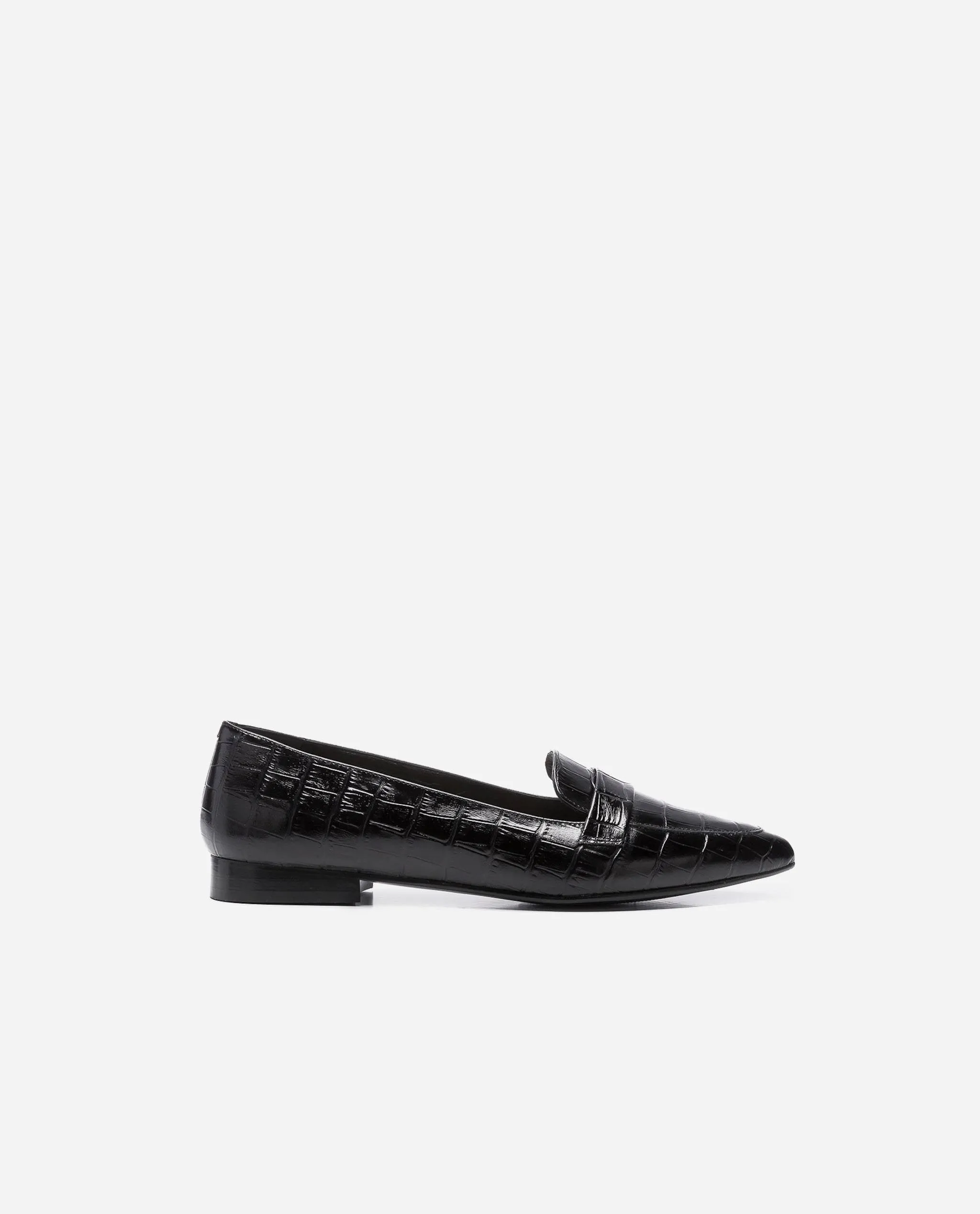 Alexandra Croco Black Flats