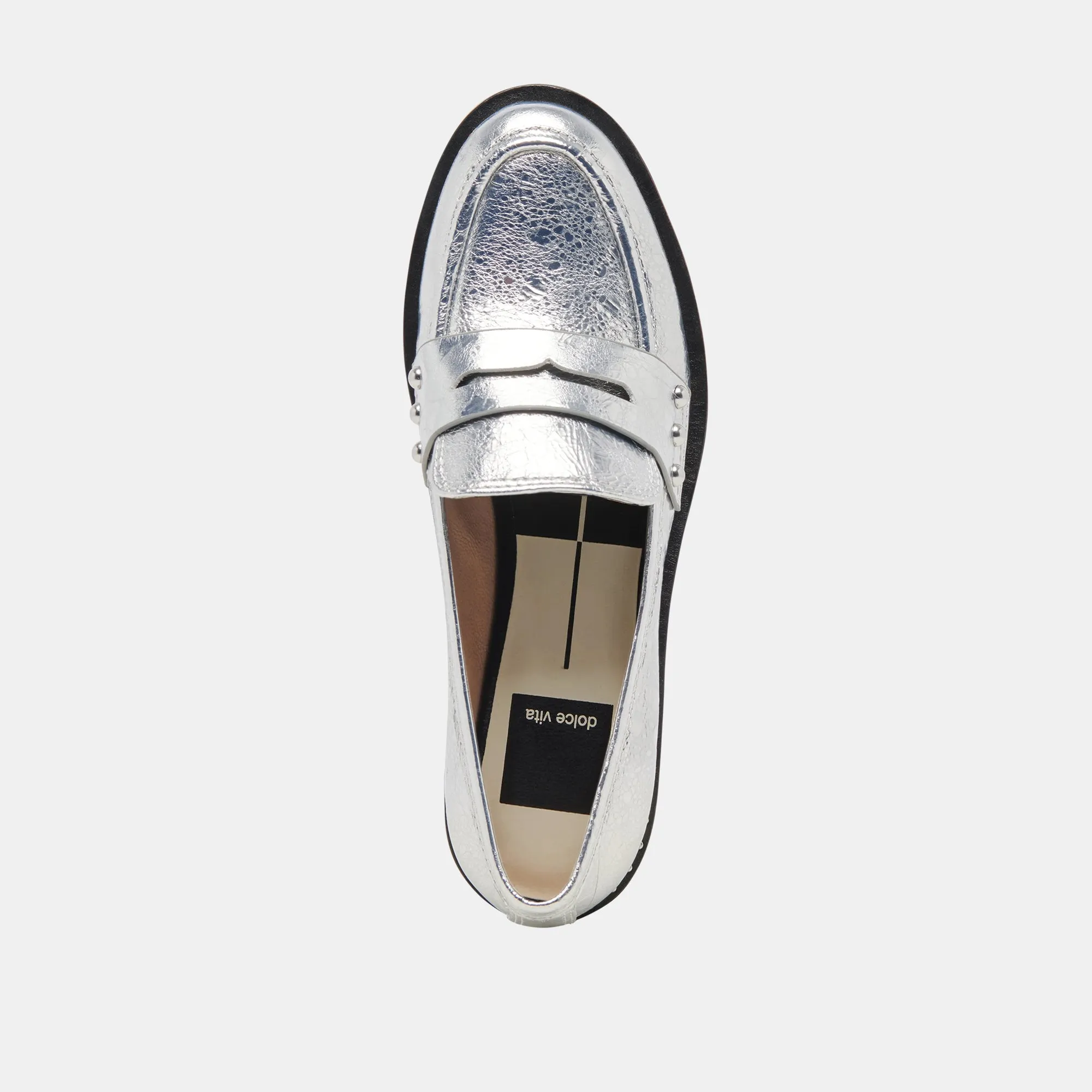 ALIANE LOAFERS SILVER DISTRESSED LEATHER