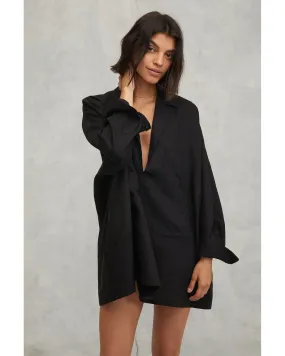 Amanda Blazer Linen Tunic in Black