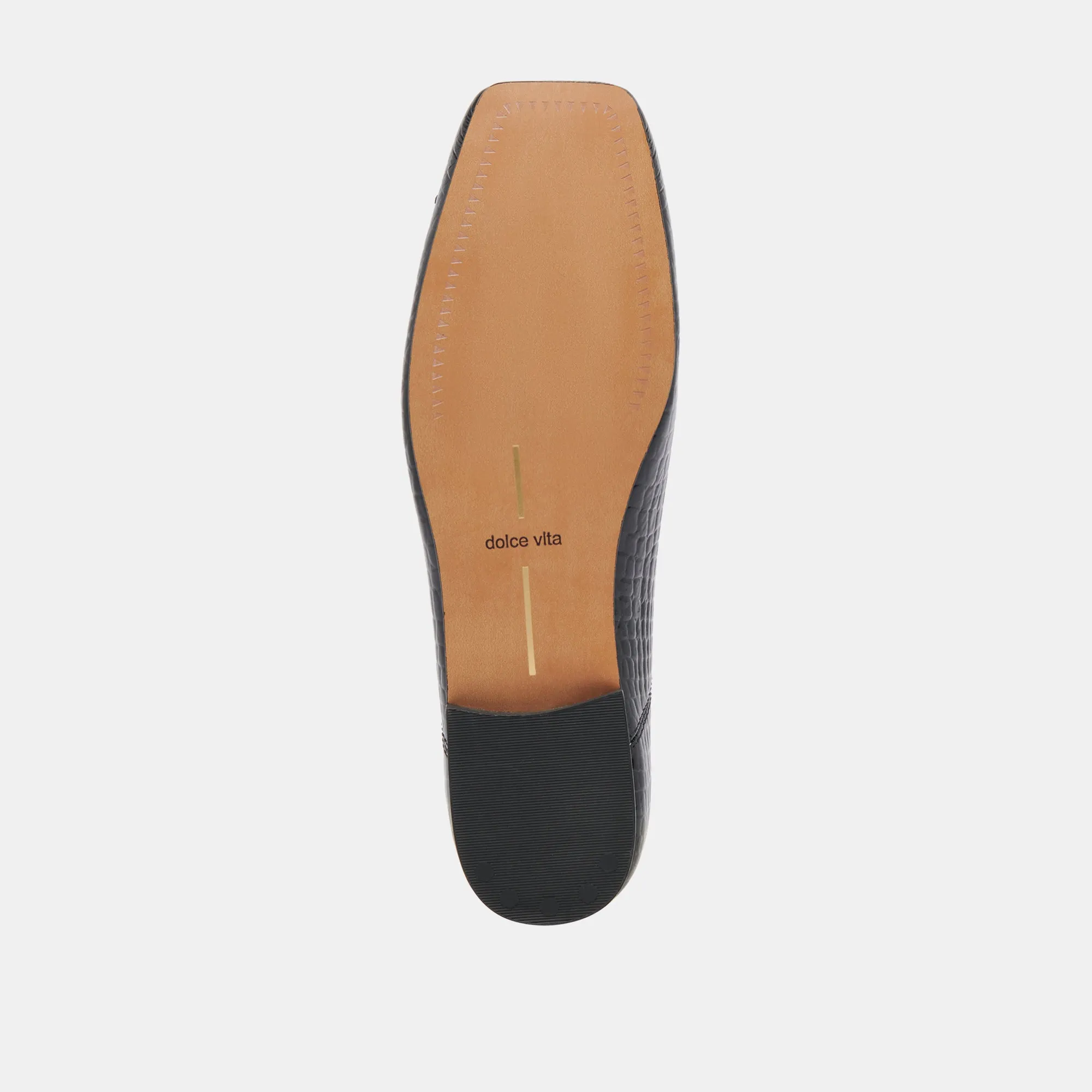 ANISA BALLET FLATS NOIR EMBOSSED LEATHER