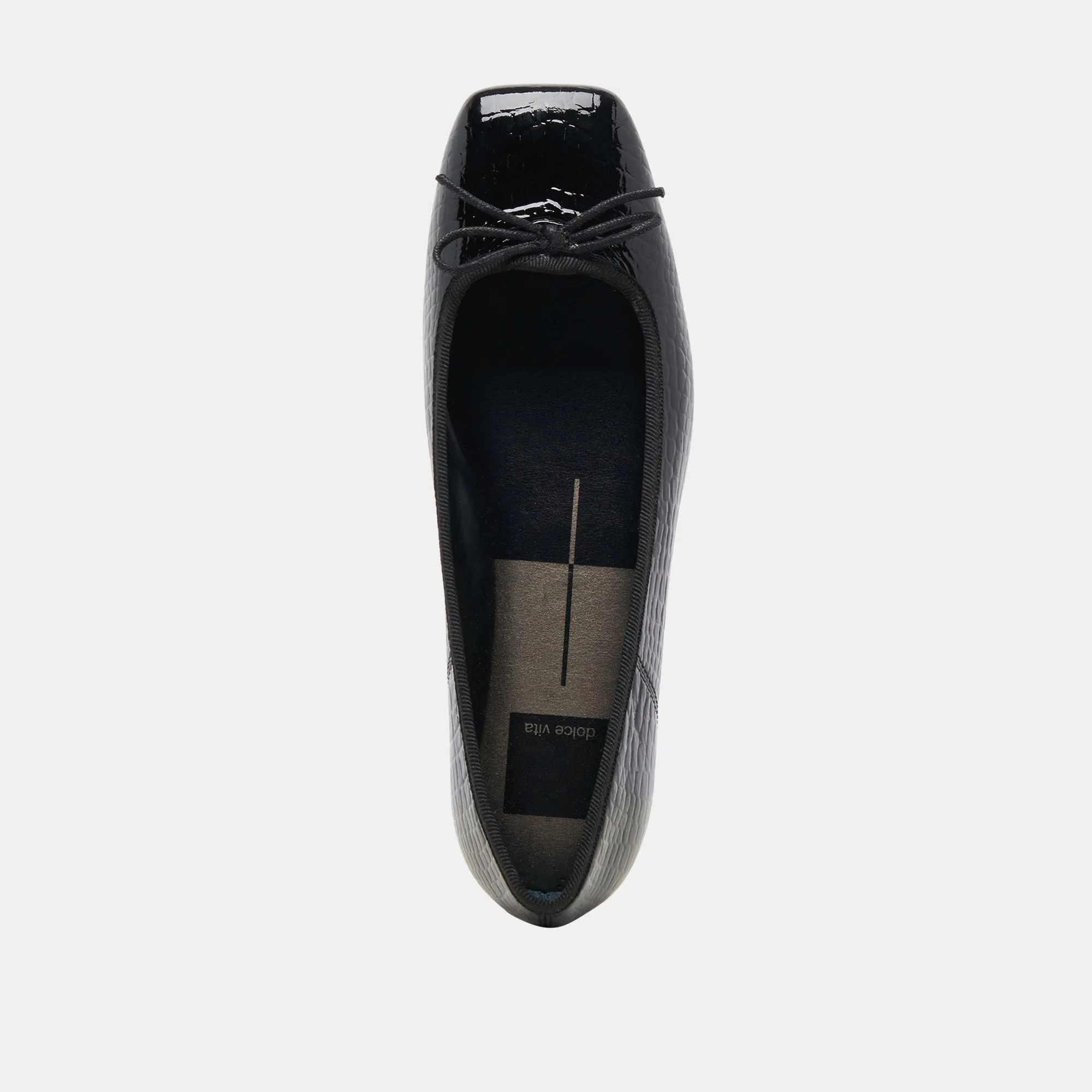 ANISA BALLET FLATS NOIR EMBOSSED LEATHER