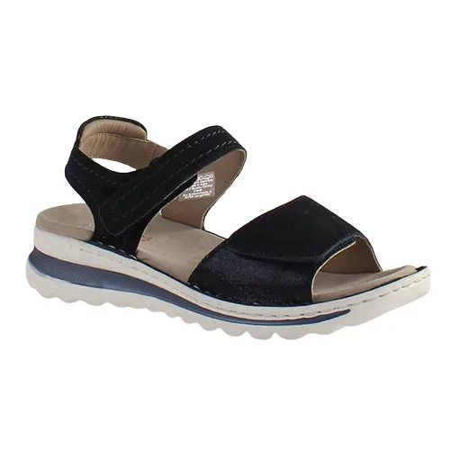 Ara Ladies Velcro Sandals - 47207 - Navy