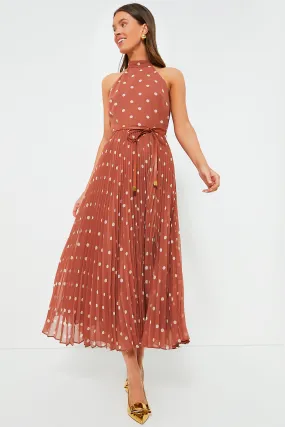 Aragon and Cream Dot Sunray Picnic Dress