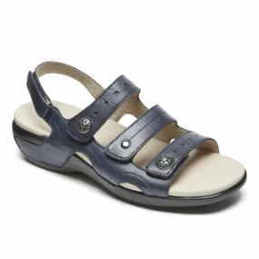 Aravon POWER COMFORT SANDALS THREE STRAP NAVY/LEATHER