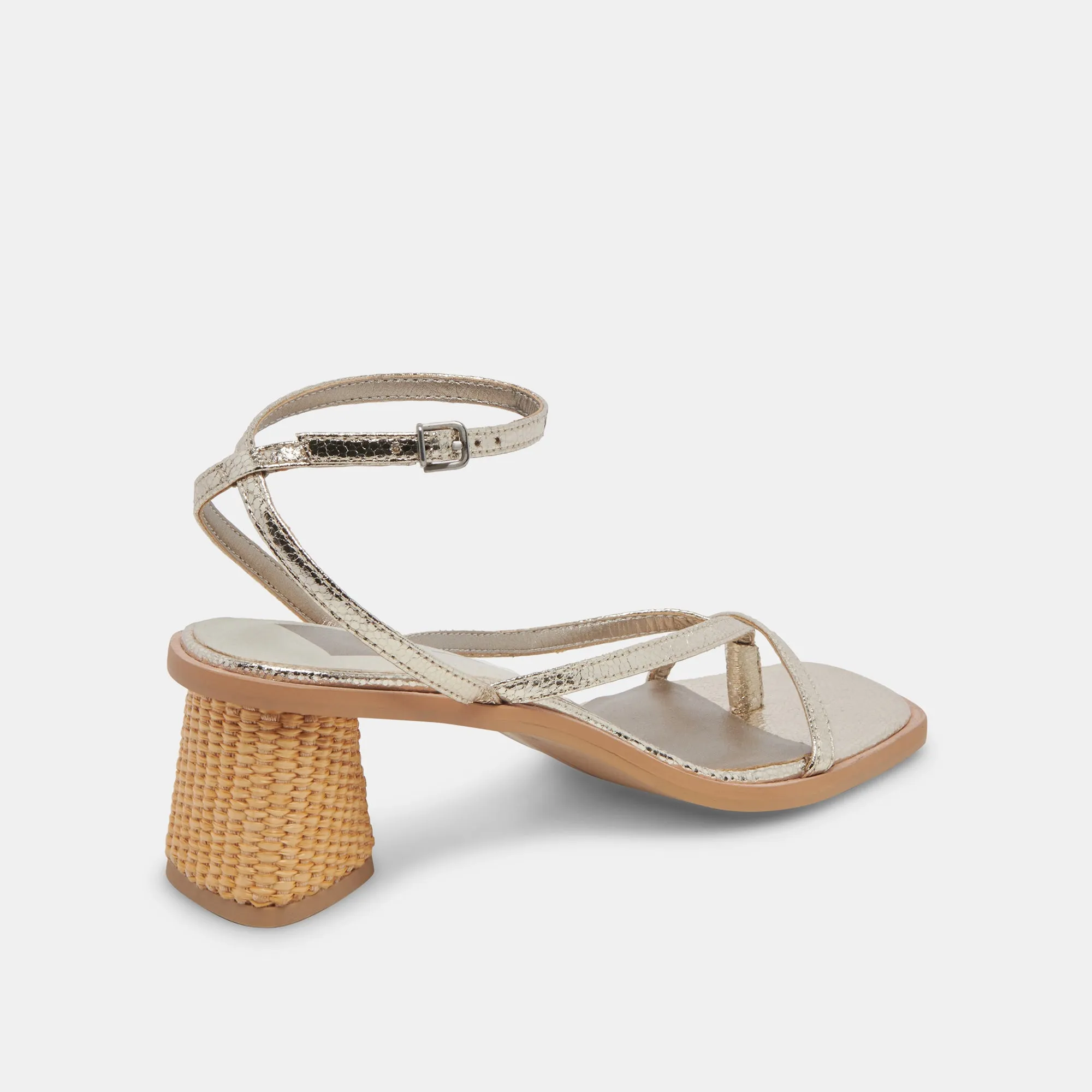 BANITA WIDE SANDALS LIGHT GOLD CRACKLED STELLA