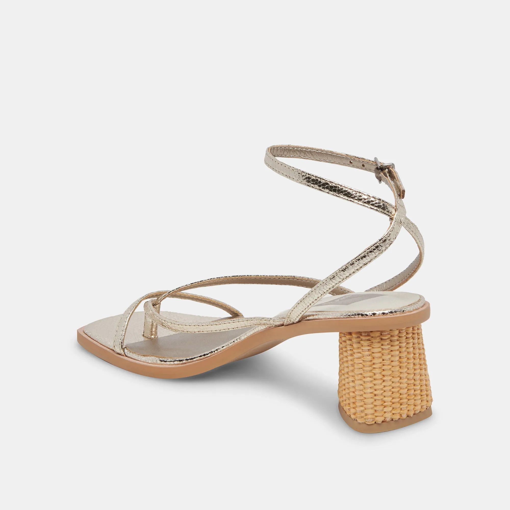 BANITA WIDE SANDALS LIGHT GOLD CRACKLED STELLA