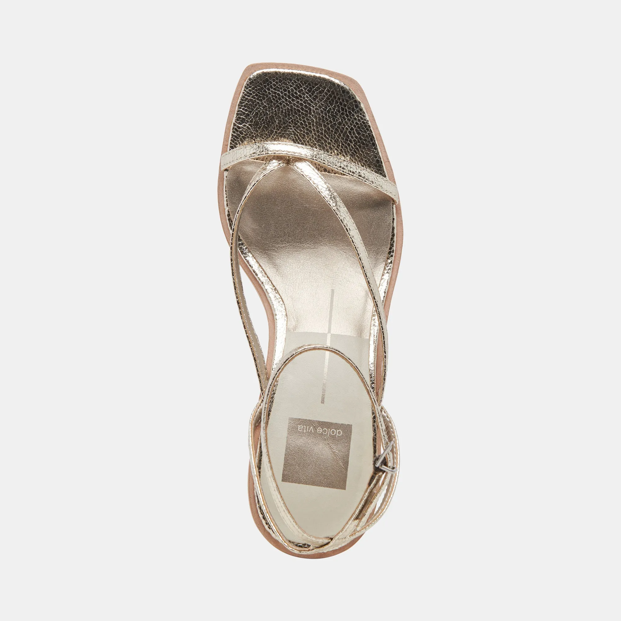 BANITA WIDE SANDALS LIGHT GOLD CRACKLED STELLA