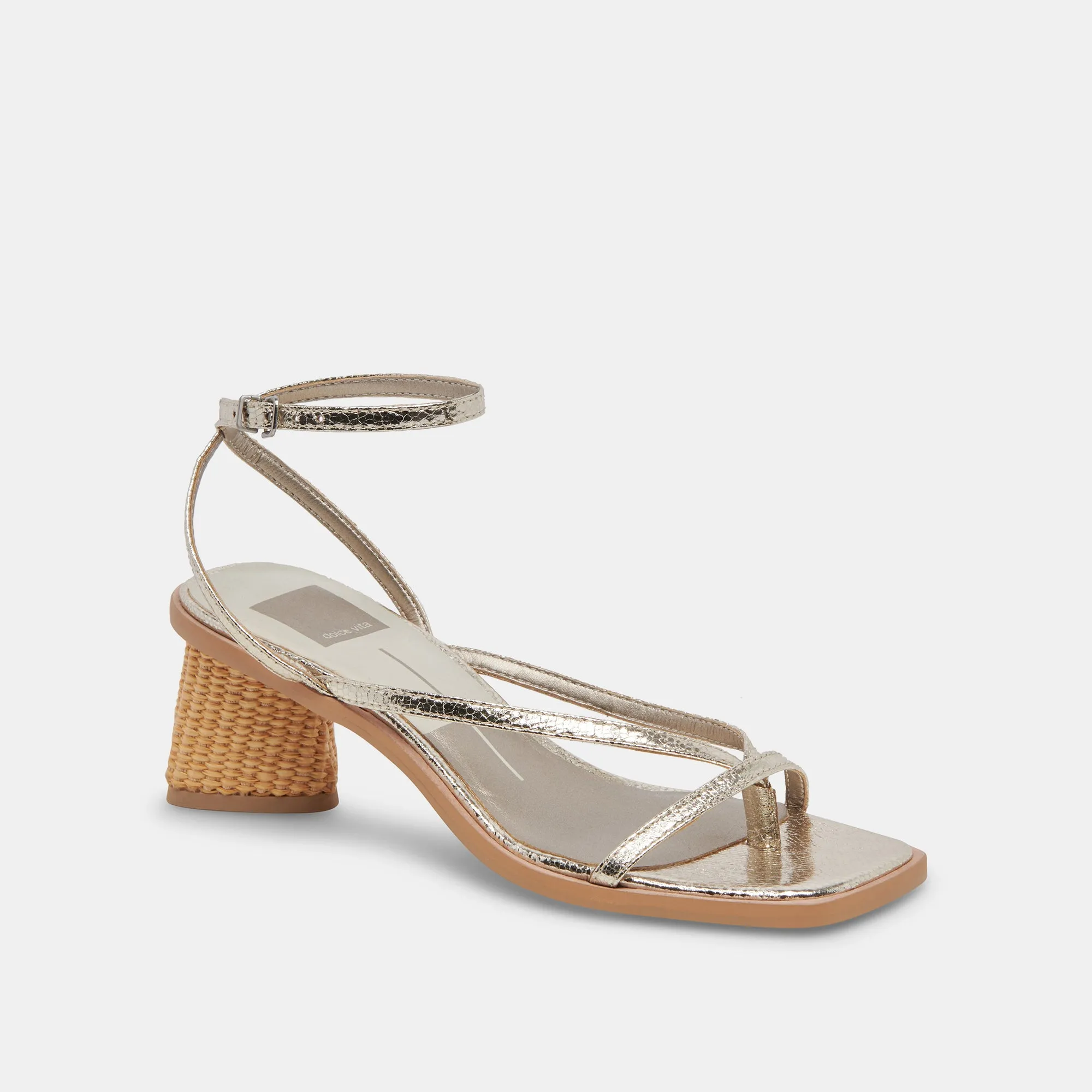 BANITA WIDE SANDALS LIGHT GOLD CRACKLED STELLA