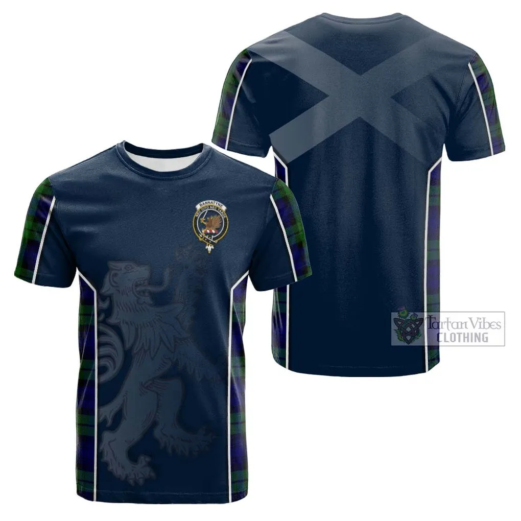 Bannatyne Tartan Cotton T-shirt with Family Crest and Lion Rampant Vibes Sport Style