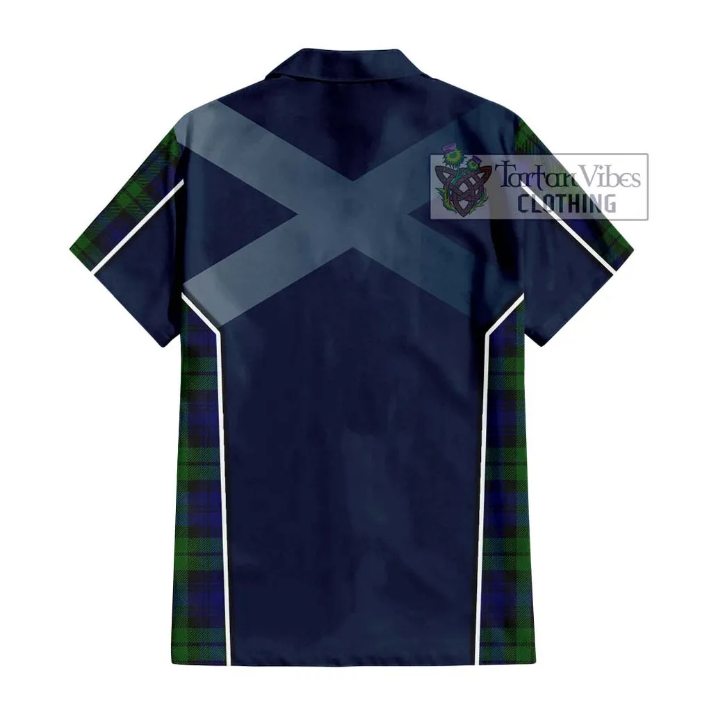 Bannatyne Tartan Short Sleeve Button Shirt with Family Crest and Lion Rampant Vibes Sport Style