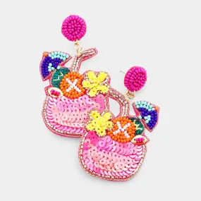 Beaded Earrings, Pink Summer Drinks