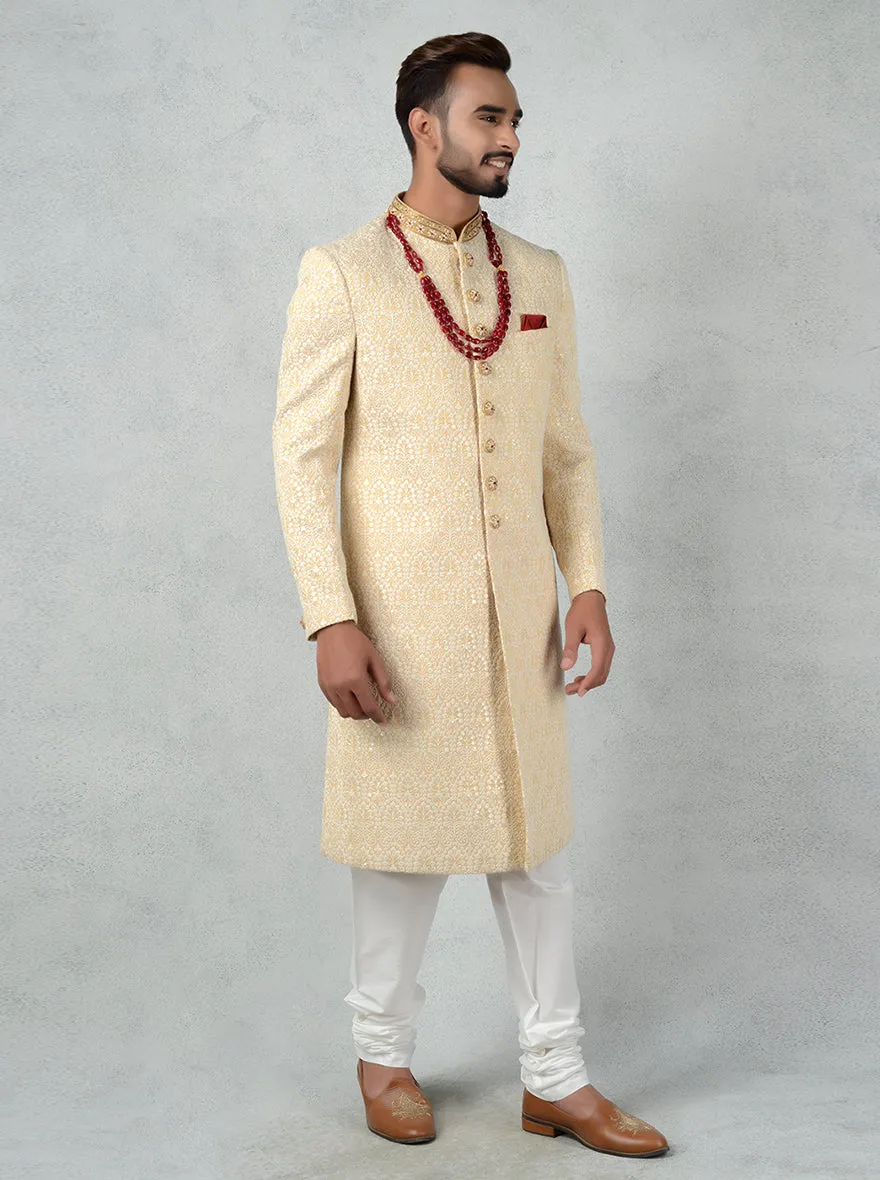 Beige & Cream Sherwani | Azania