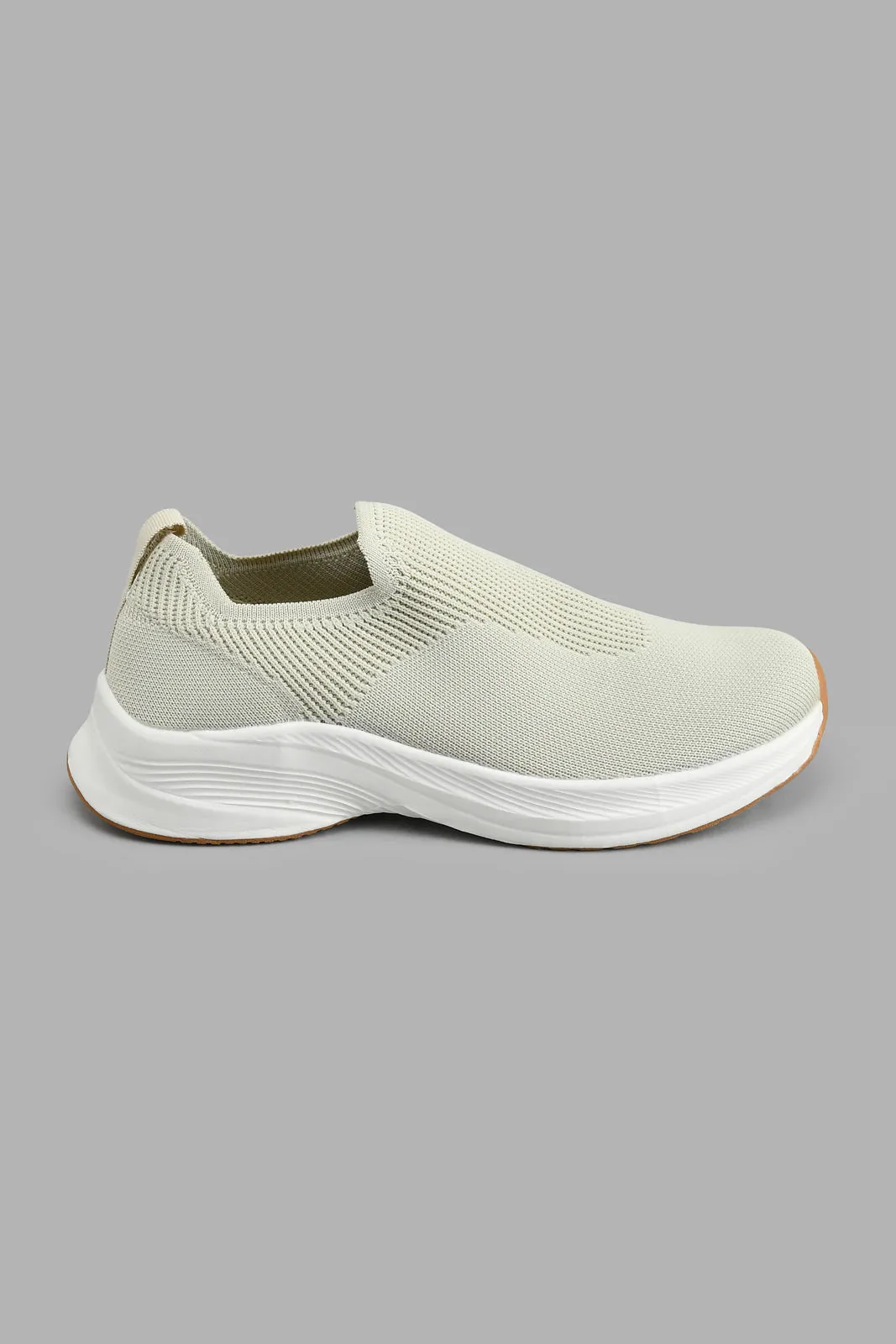 Beige Knit Slip On For Boys