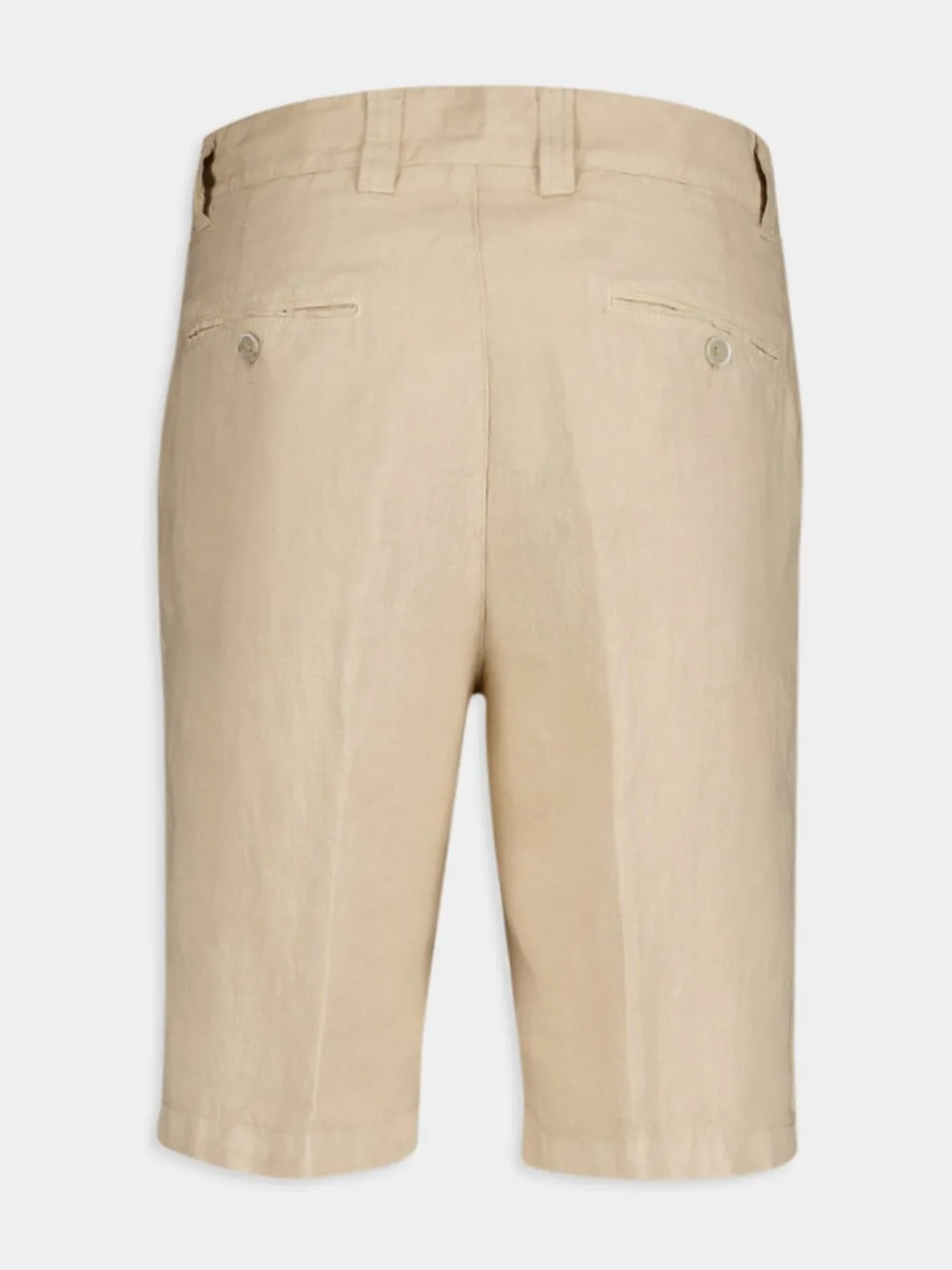 Beige Linen Bermuda Shorts