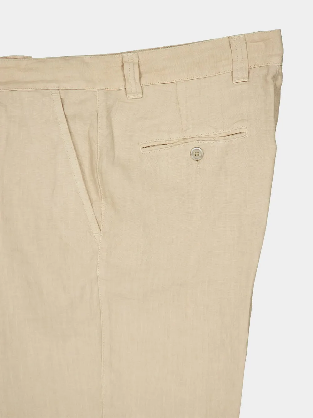 Beige Linen Bermuda Shorts