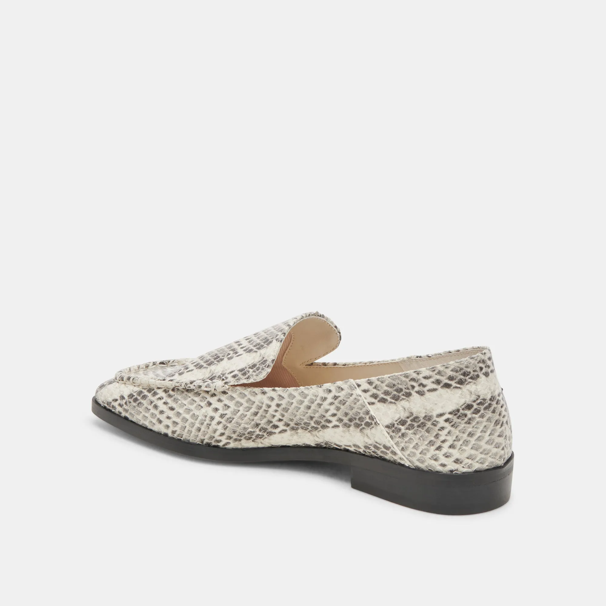 BENY FLATS GREY WHITE SNAKE EMBOSSED