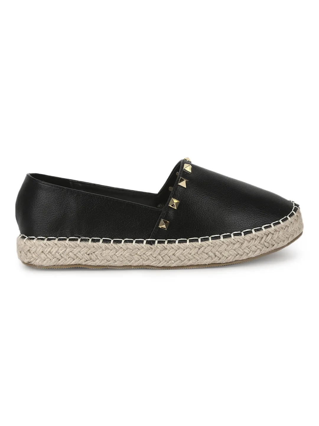 Black PU Mash Slip On Flats