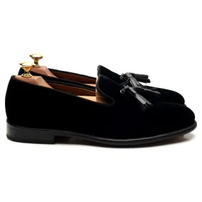 Black Velvet Tassel Loafers UK 6.5 E