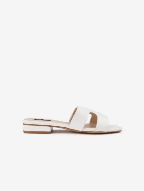 Bok Women's Vegan Leather Classic Slider Sandals | White