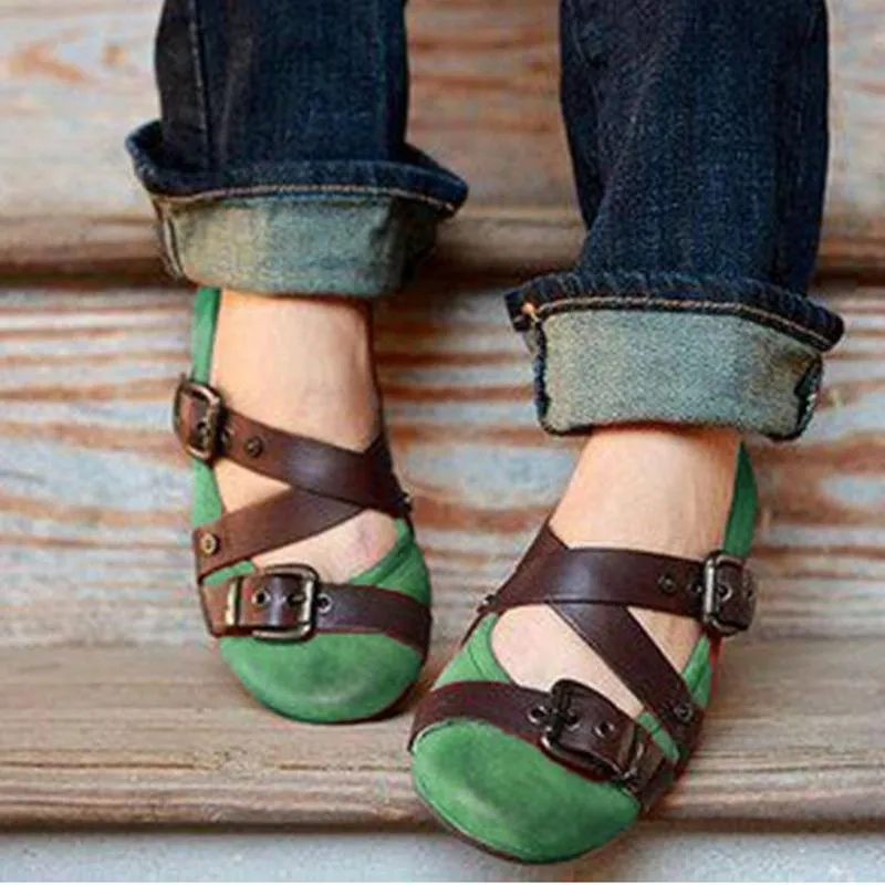 Buckle Strap Casual Flat Loafers