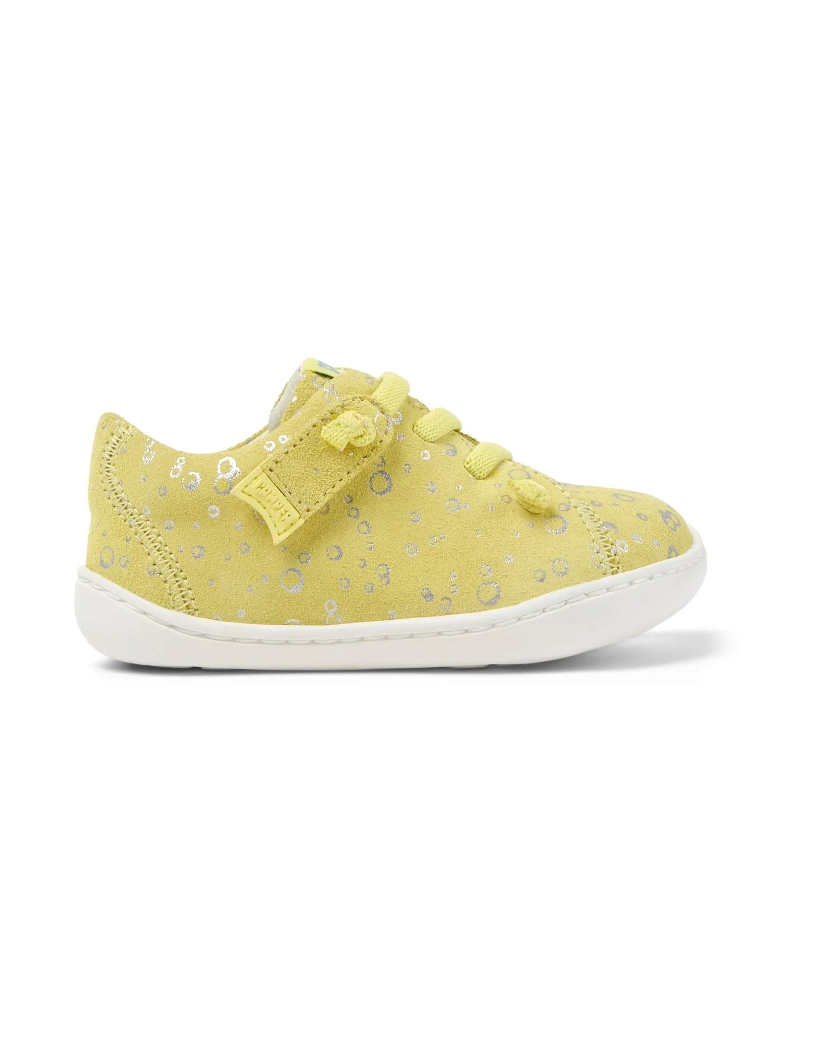 Camper: Peu Cami Velcro Kids Shoes - Yellow Bubbles