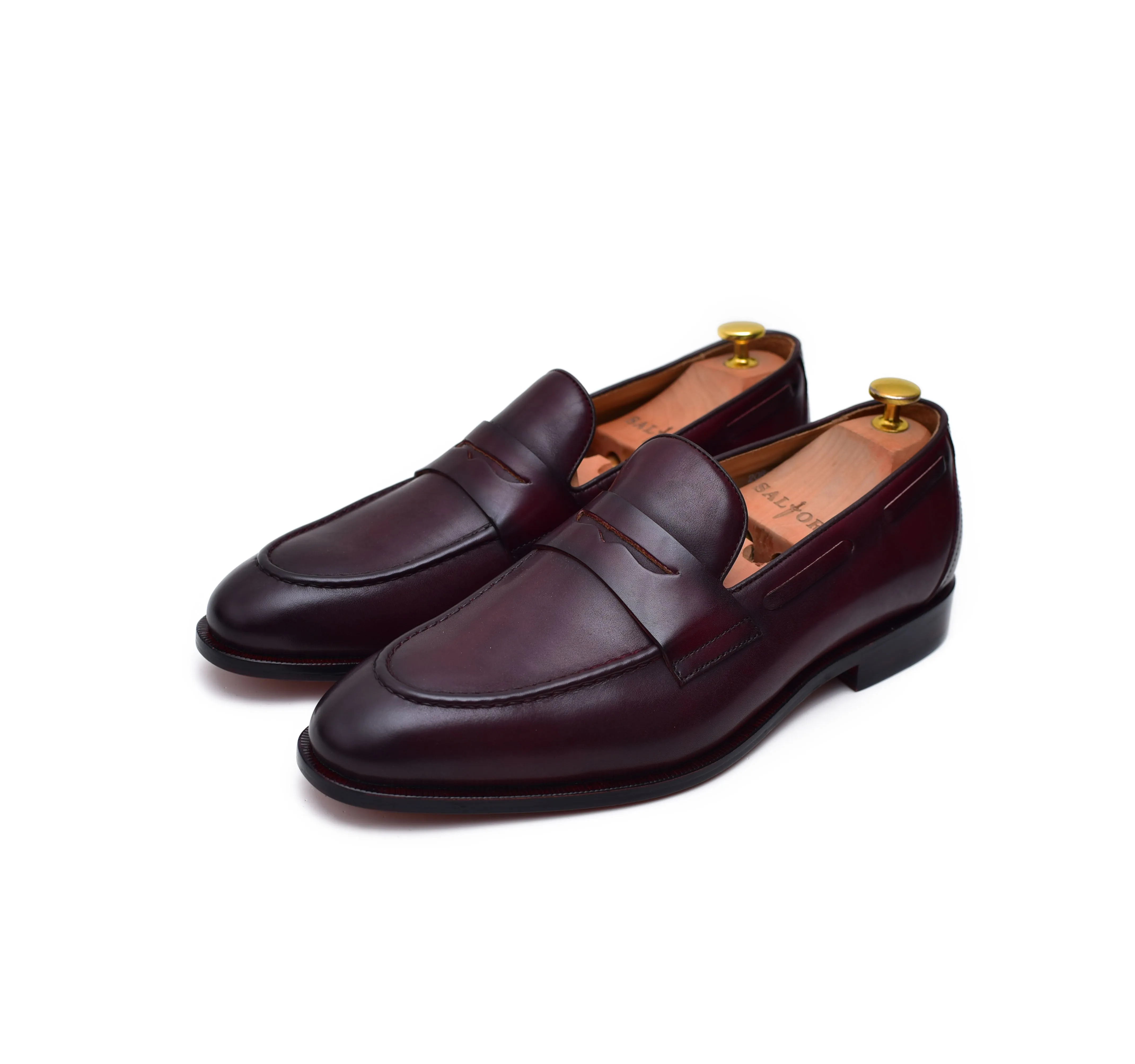 Carrera - Burgundy Leather Penny Shoes