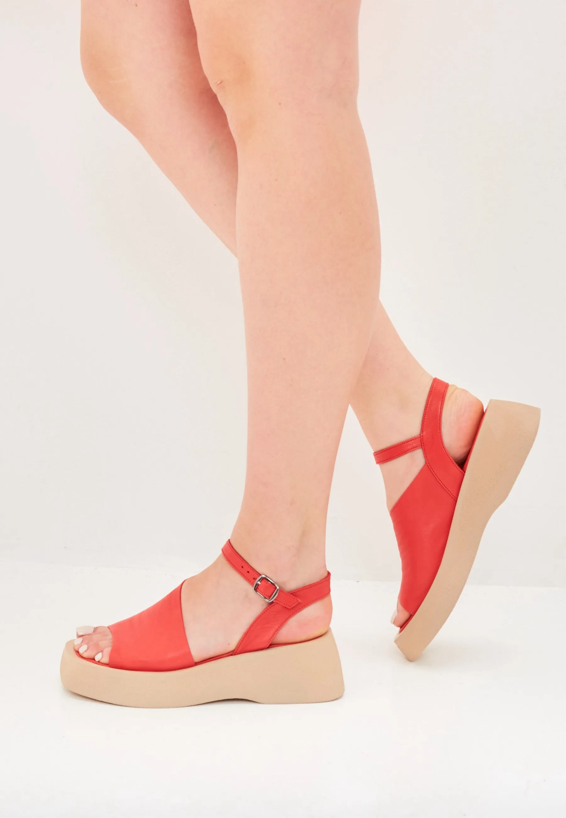 Casual Platform Sandals - Red