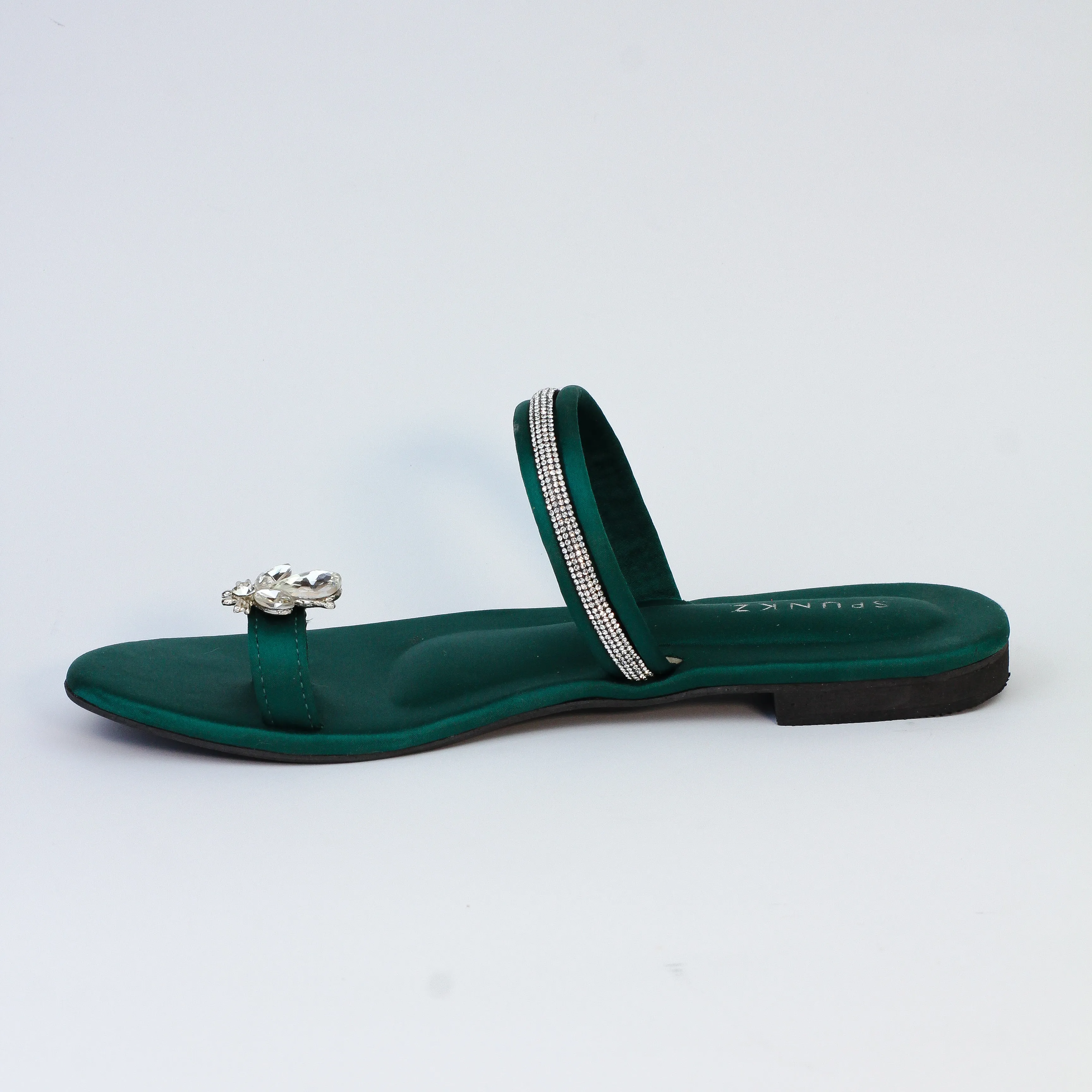 Charyl Green Toe Ring Rhinestone Bee Flats