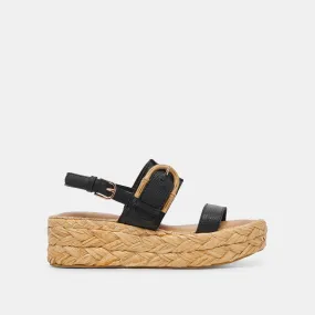 CHERA SANDALS ONYX EMBOSSED LEATHER