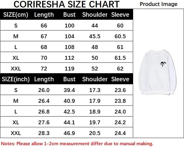 CORIRESHA Unisex Cute Lazy Cat Crew Neck Long Sleeve Soft Basic Sweatshirt