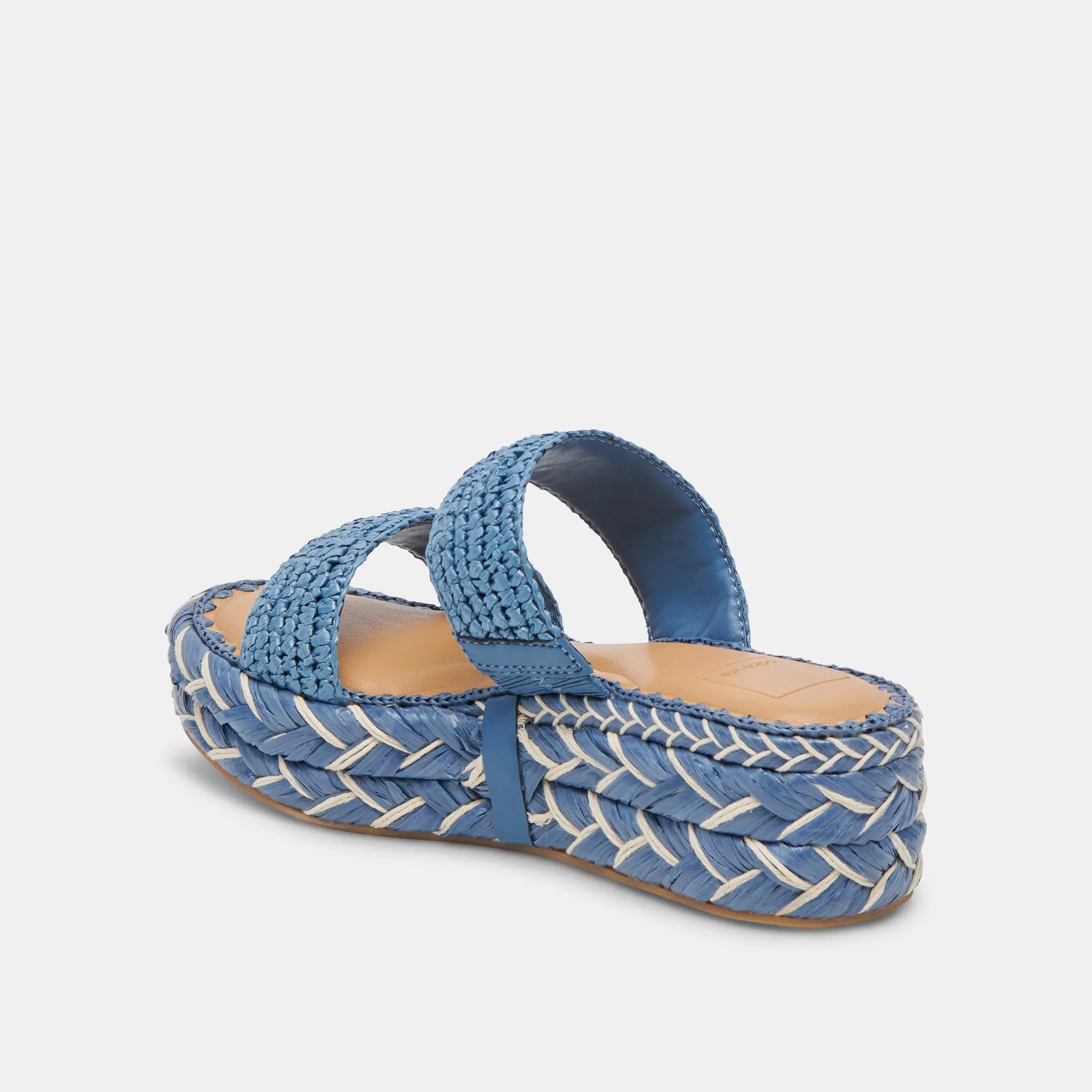 CORLA SANDALS BLUE RAFFIA