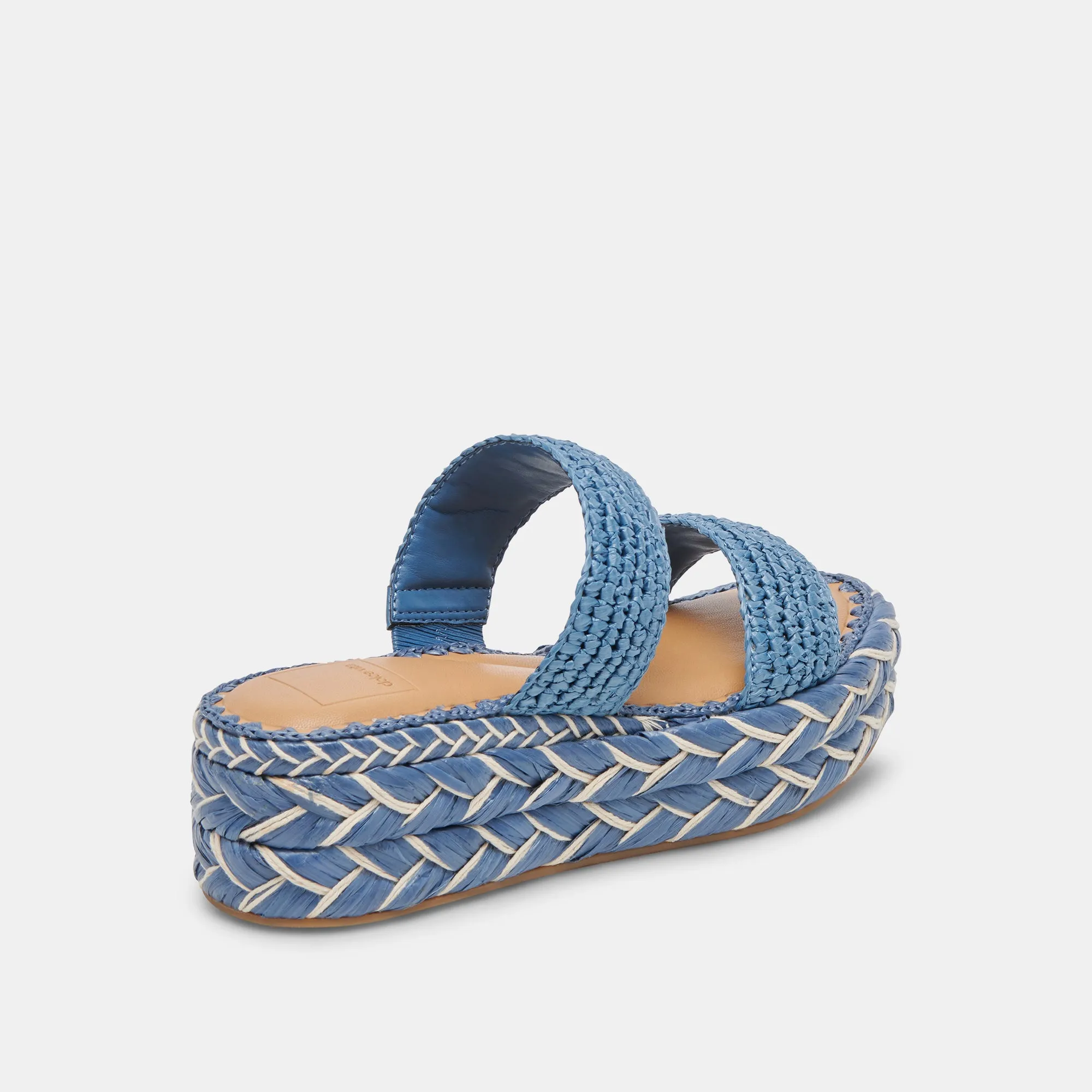 CORLA SANDALS BLUE RAFFIA