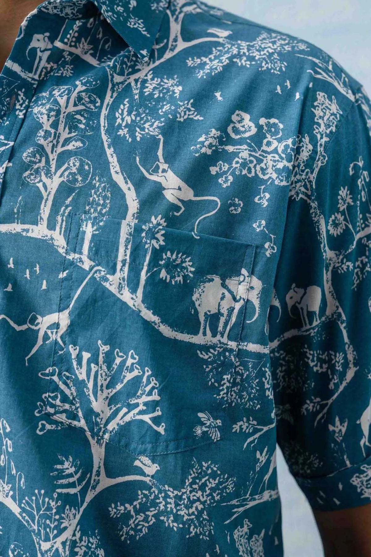 Creatures Of Canopy Printed Shirt (Teal Dream)