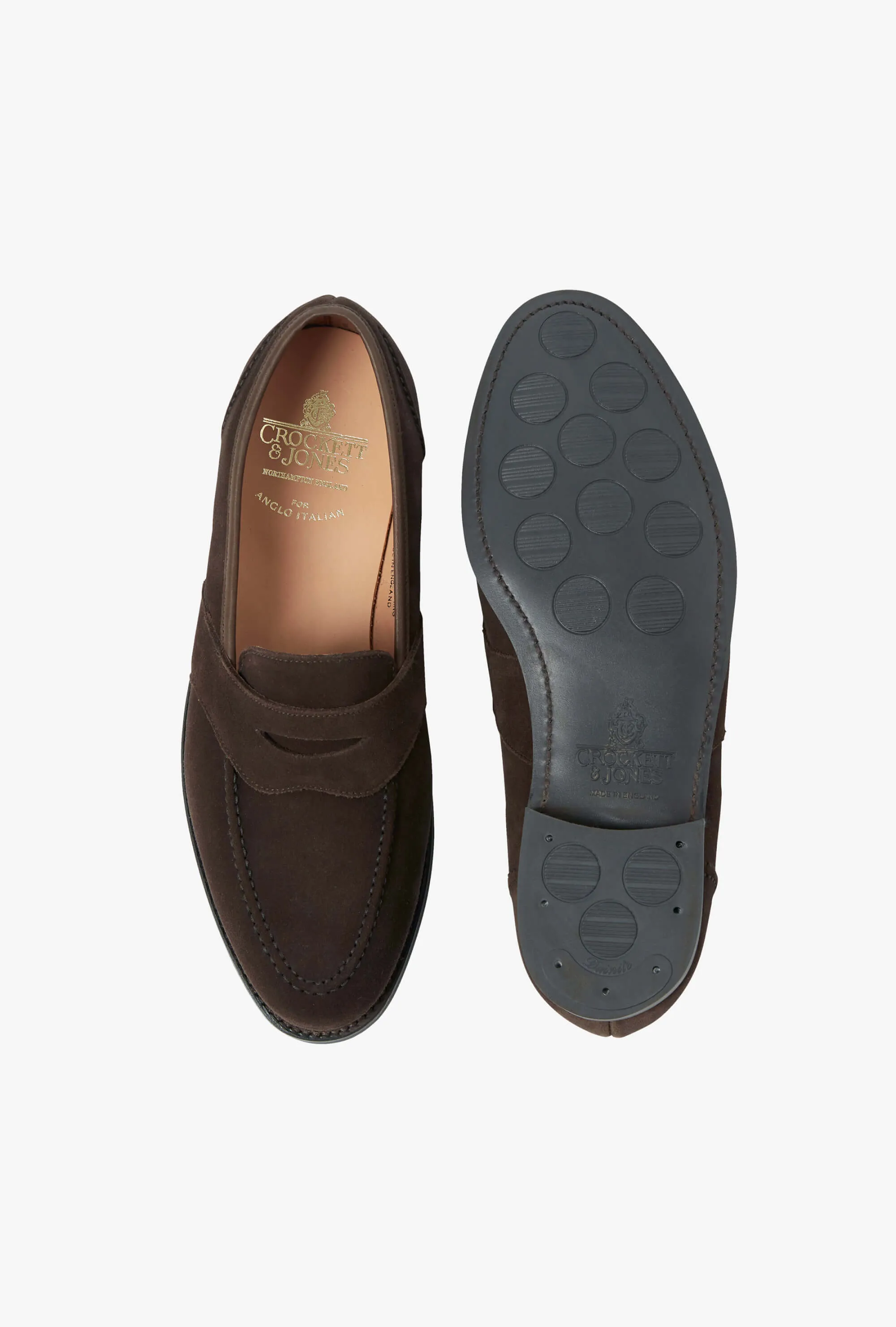 Crockett & Jones Bradbourne Brown Suede Loafers with City Sole - Premium Comfort and Style