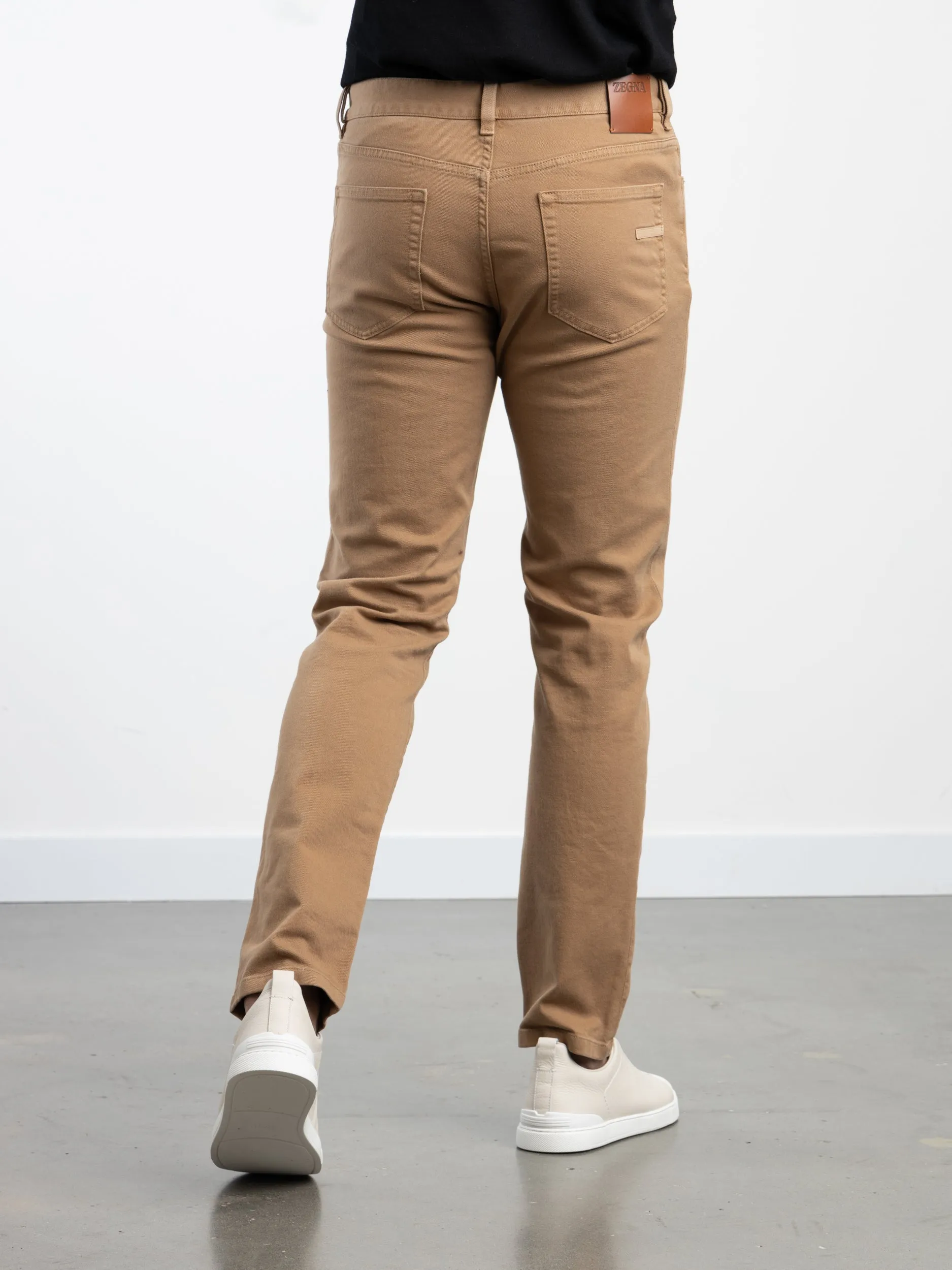 Dark Beige Stretch Roccia Jeans