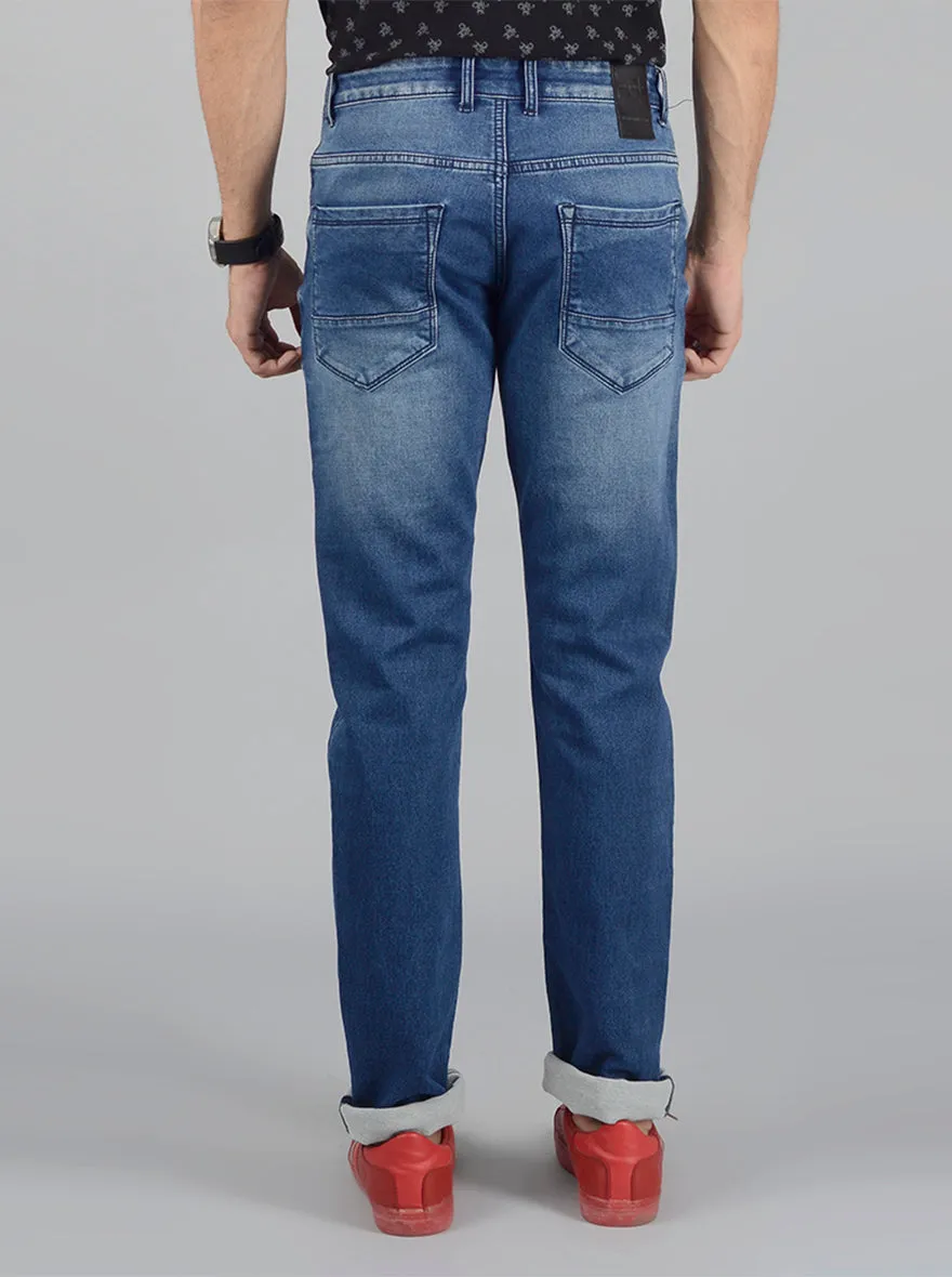 Dark Blue Washed Straight Fit Jeans | JadeBlue