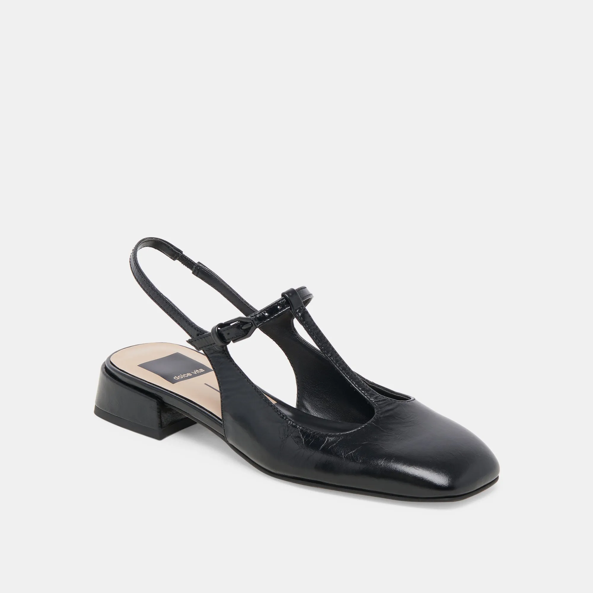 DEIDRA FLATS MIDNIGHT CRINKLE PATENT LEATHER