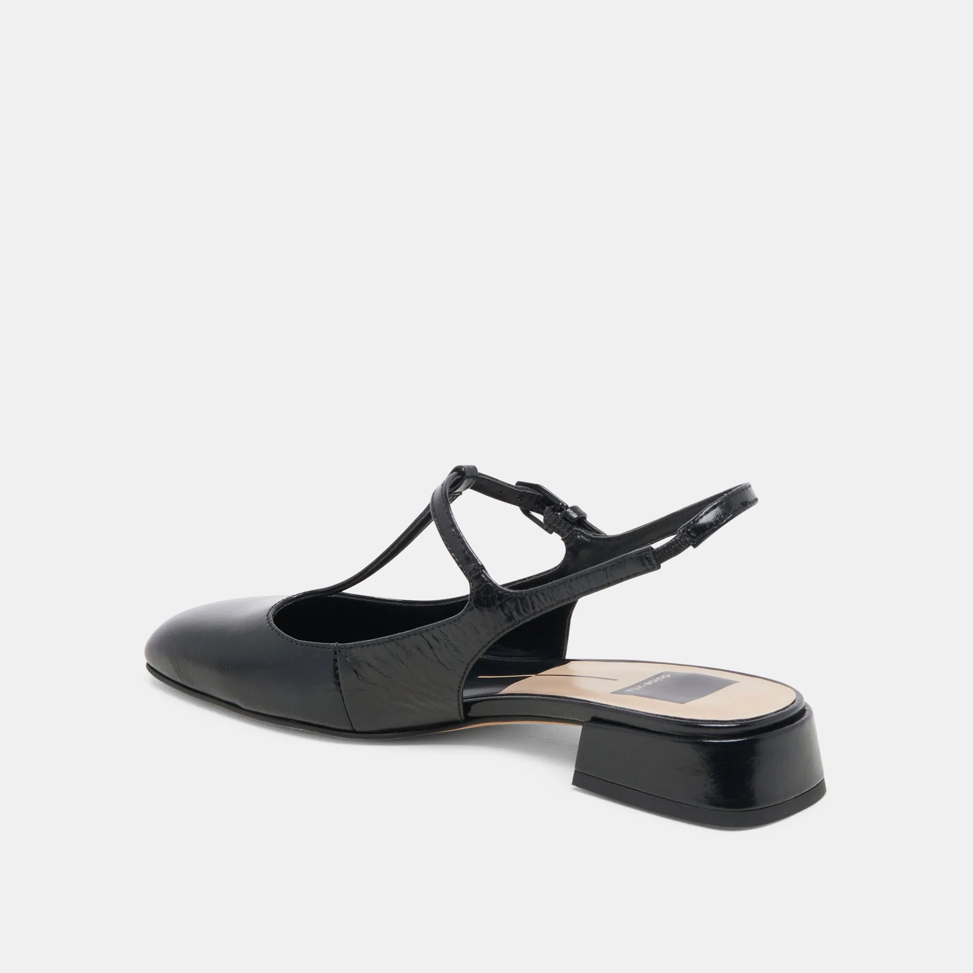 DEIDRA FLATS MIDNIGHT CRINKLE PATENT LEATHER