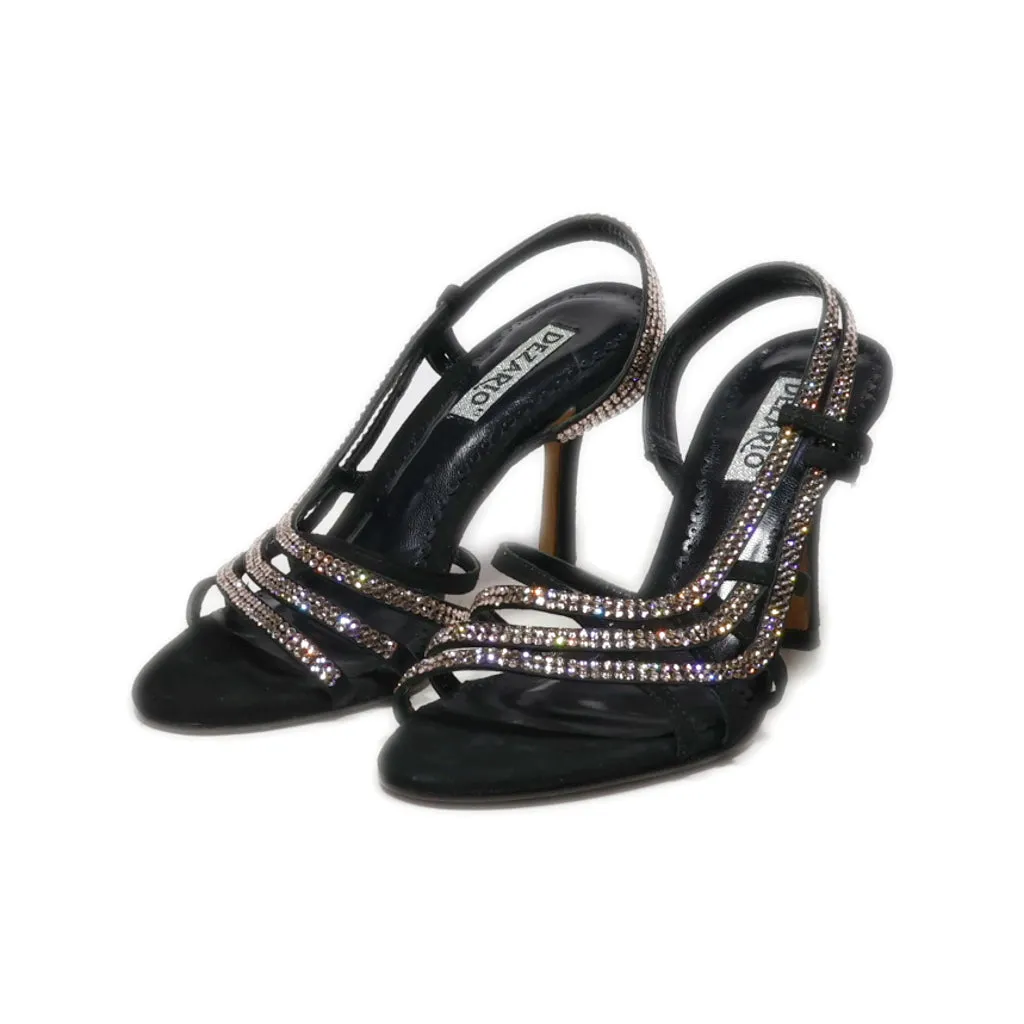 Dezario High-Heel Sandals Fabric Black Colour For Women