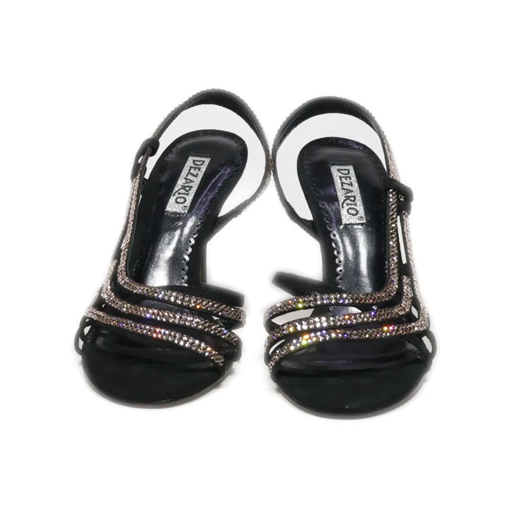 Dezario High-Heel Sandals Fabric Black Colour For Women