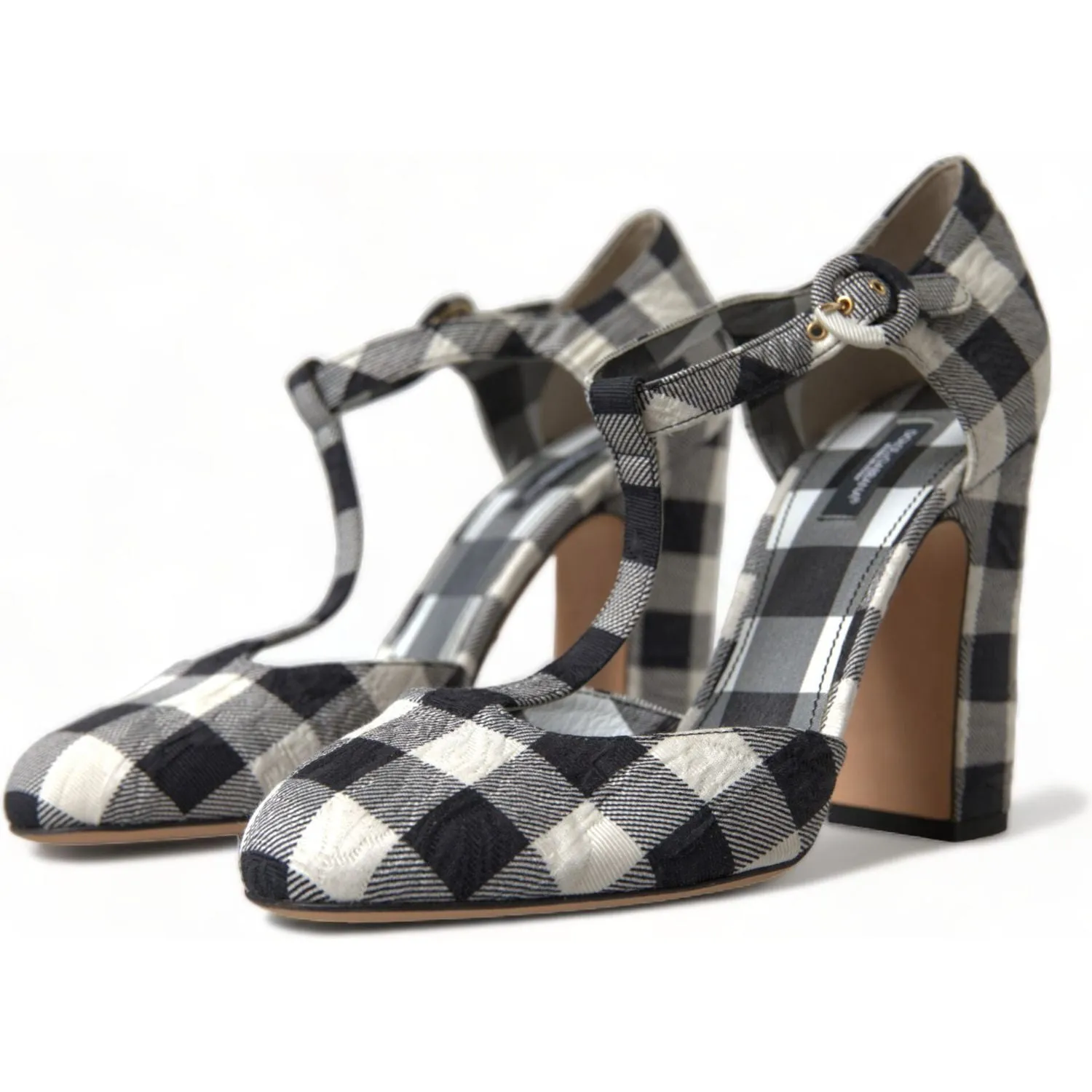 Dolce & Gabbana Chic Gingham T-Strap Pumps: Timeless Mary Jane Heels