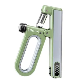 Electronic Counting Hand Grip Strengthener 10-120kg Wrist Expander Finger Exerciser for Trainers Muscle Recovery(Gray Green)