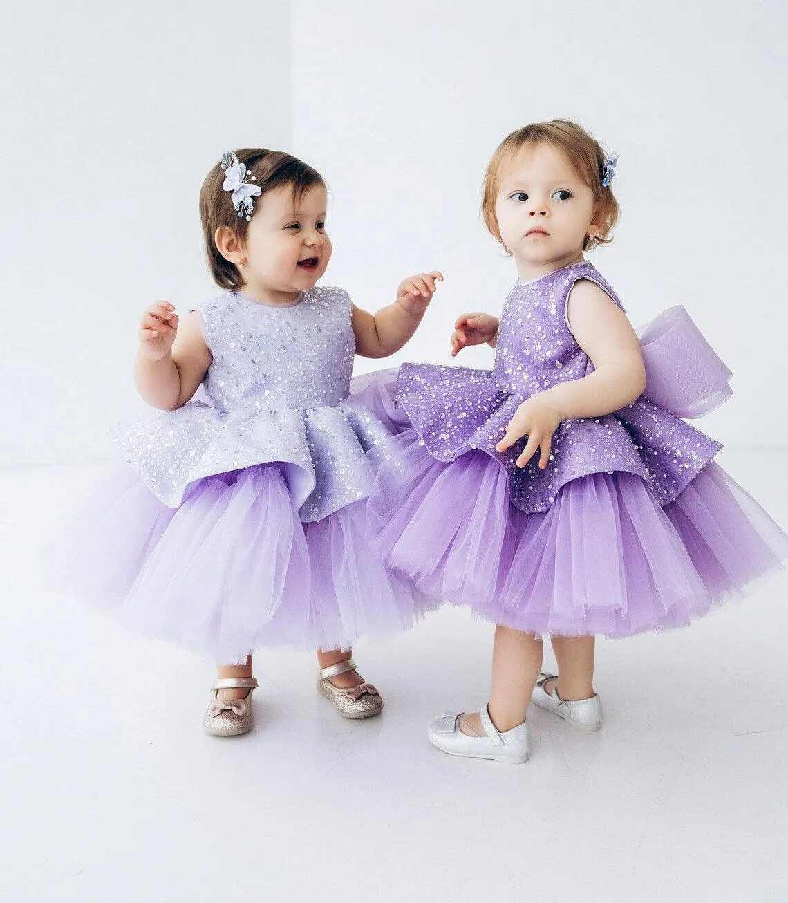 Elegant flower Dress Feather Baby Wedding party Princess dress Colors can customized