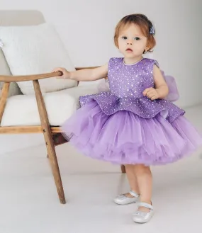 Elegant flower Dress Feather Baby Wedding party Princess dress Colors can customized