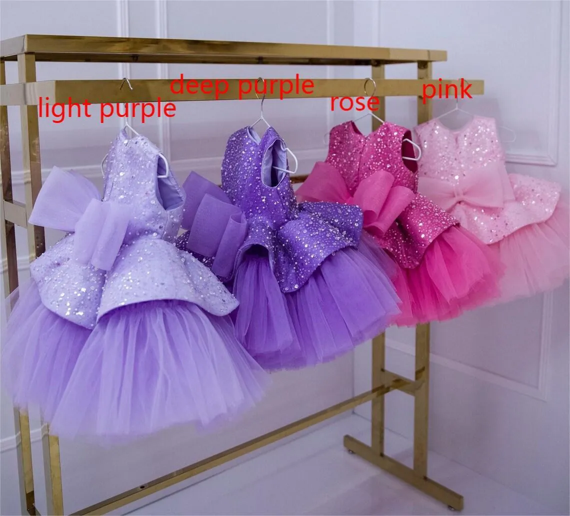 Elegant flower Dress Feather Baby Wedding party Princess dress Colors can customized